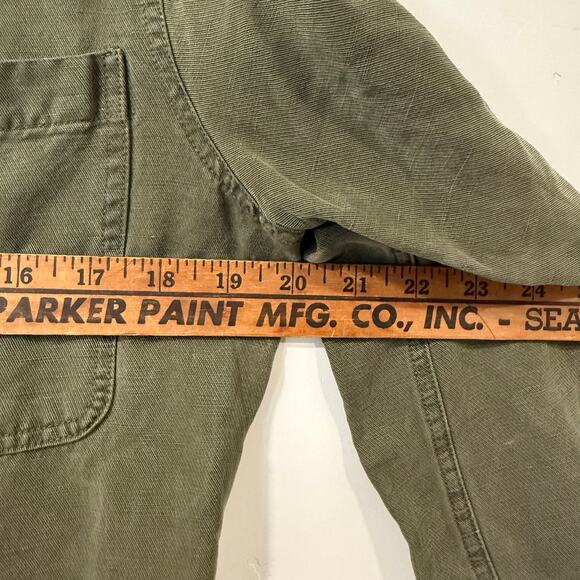 Marine Layer Women's Charlie Utility Jumpsuit Green Linen Blend Medium Wide Leg - Picture 11 of 11